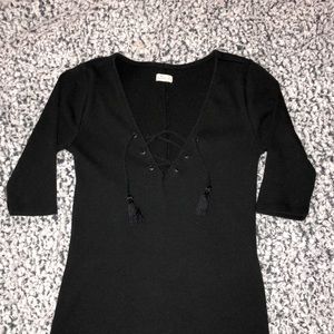 V NeckBlack Dress